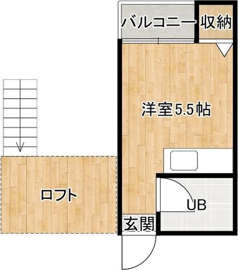ヴィクトリアコート北野田(ワンルーム/3階)の間取り写真