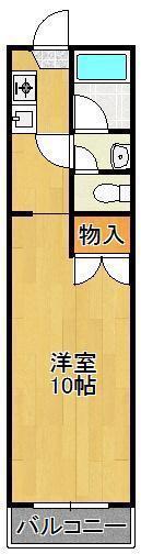 ベルハウス穴生(ワンルーム/2階)の間取り写真
