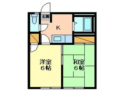 プレステージフジ21(2K/2階)の間取り写真