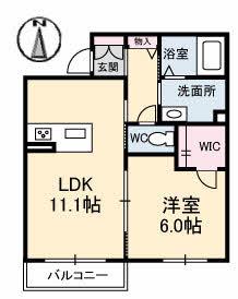 サウンド・ハムレット(1LDK/2階)の間取り写真