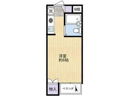 フロール芦田II(ワンルーム/1階)の間取り写真