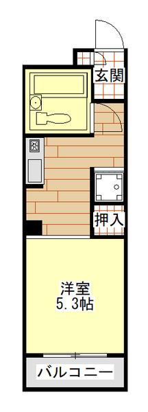レイイースト(ワンルーム/3階)の間取り写真