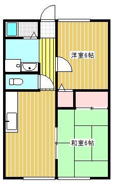 プレジオ三笠(2LDK/2階)の間取り写真