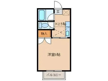 桜ハイツ(1K/1階)の間取り写真