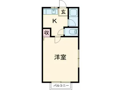 銚子屋ハイツ(1K/1階)の間取り写真