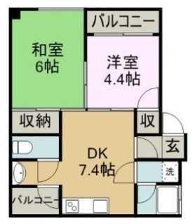 メゾン日経(2DK/2階)の間取り写真