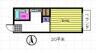 メゾンドゥブラン(1K/1階)の間取り写真