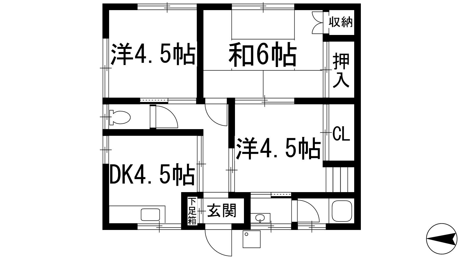 中村文化(3DK/2階)の間取り写真