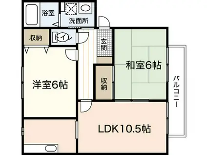 ウィンディアFURUBAYASI(2LDK/2階)の間取り写真