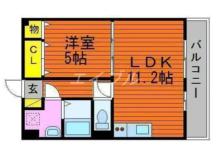 エクセルシオール(1LDK/2階)の間取り写真