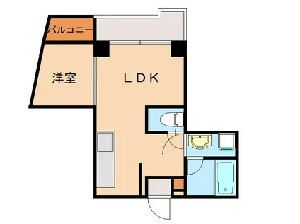AISマンション(1DK/5階)の間取り写真