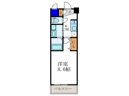 エスカーサ京都西陣(1K/3階)の間取り写真