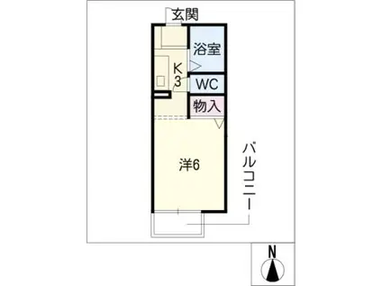 セジュールKOYAMA(1K/2階)の間取り写真