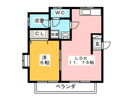 ジュネパレス平塚第7(1LDK/2階)の間取り写真