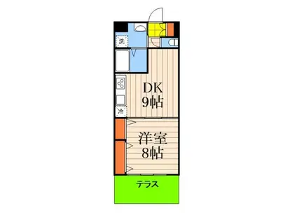 カーロヴィレッタ2(1DK/1階)の間取り写真