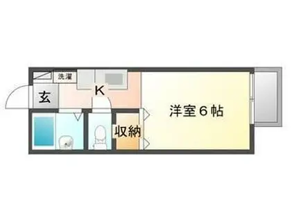 プレジール池岡(1K/2階)の間取り写真