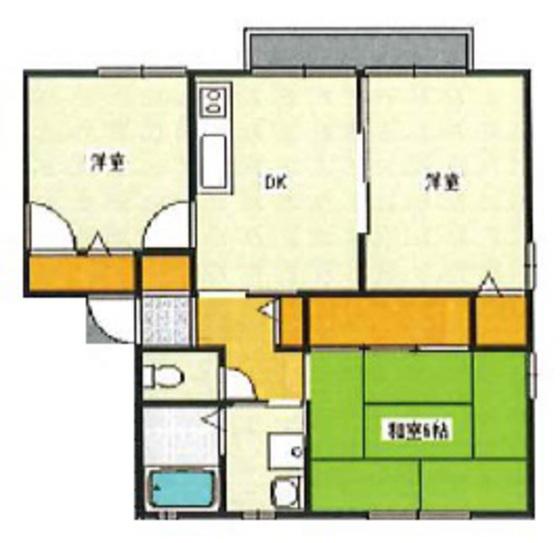 リバティ津高南館B(3DK/2階)の間取り写真