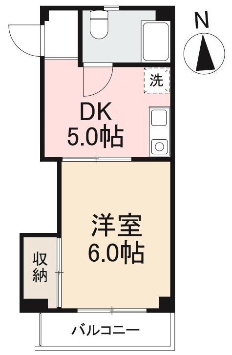 ワールドコーポ(1DK/4階)の間取り写真