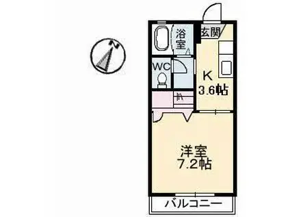 フレグランス A棟(1K/1階)の間取り写真