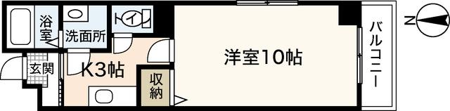 パレグレース鶴見(1K/3階)の間取り写真