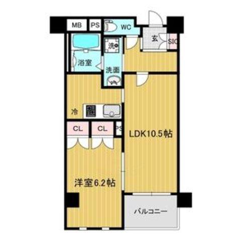 リアライズ呉服町(1LDK/4階)の間取り写真