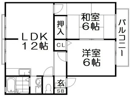 ロ・アールA棟(2LDK/2階)の間取り写真
