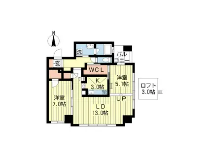 YZ MAHOROBA(2LDK/1階)の間取り写真