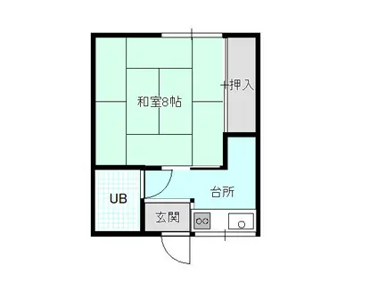 グリーンコーポカトレア(1K/2階)の間取り写真