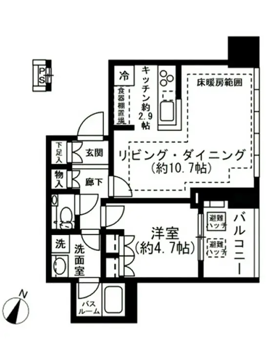 プレミストタワー白金高輪 8階階 間取り