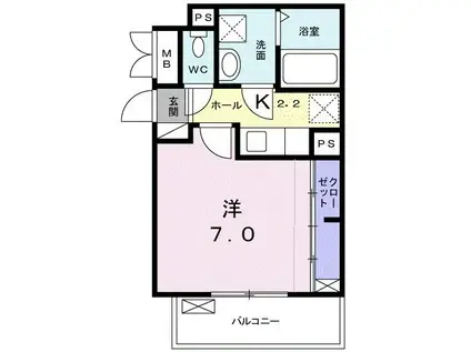 エクセル寿(1K/2階)の間取り写真