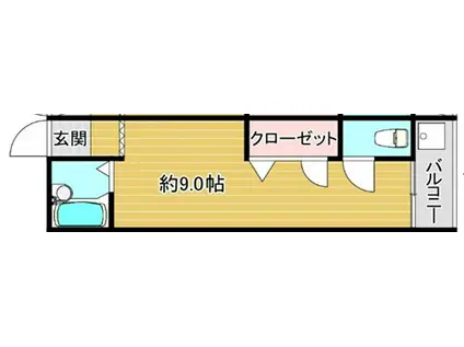 ハイツ篠原(ワンルーム/1階)の間取り写真