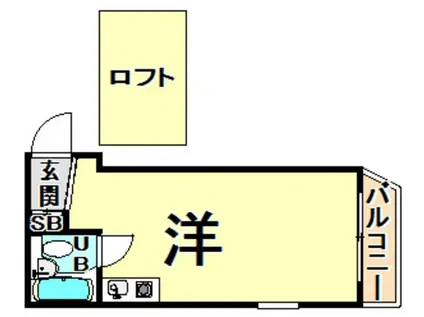 イングヴィラ甲子園口(ワンルーム/3階)の間取り写真