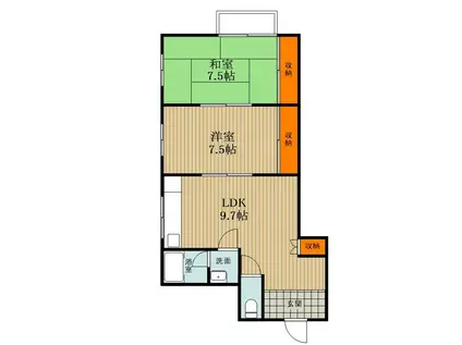 クレシア(2LDK/1階)の間取り写真