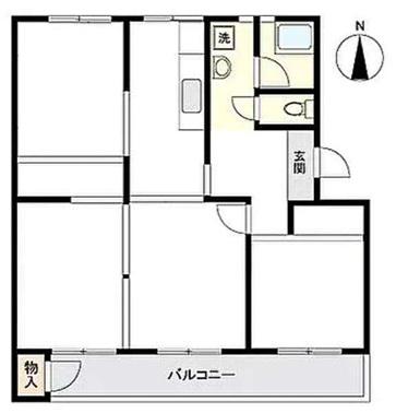 青山年ヶ森ハイツ A棟(3DK/5階)の間取り写真