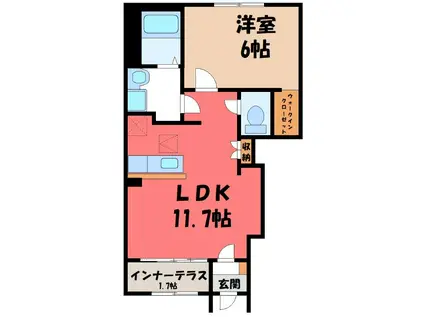 ナサキ クラッソ(1LDK/1階)の間取り写真