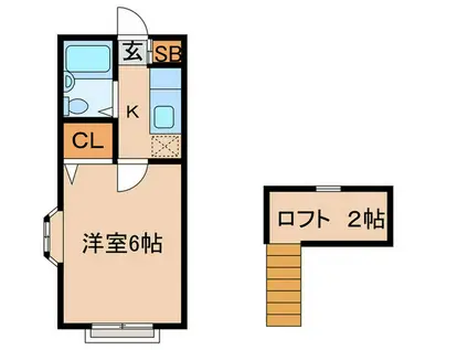 フラワーコーポ(1K/2階)の間取り写真