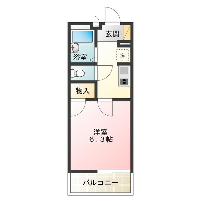 レオパレスフォンターナ老松(1K/1階)の間取り写真