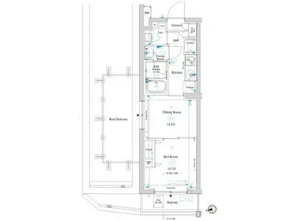 ラティエラ滝野川(1DK/4階)の間取り写真
