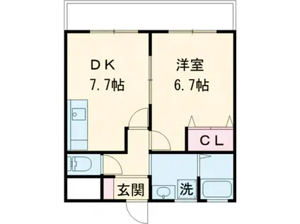 レ・レーヴ・ヴィオレ(1DK/5階)の間取り写真