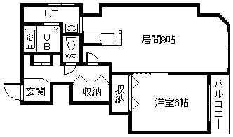 エステートコバックビル(1LDK/3階)の間取り写真