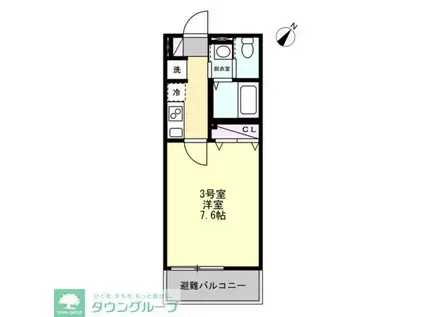 T&Fレジデンス南林間A(1K/2階)の間取り写真