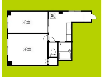江戸堀コーポ(2K/2階)の間取り写真