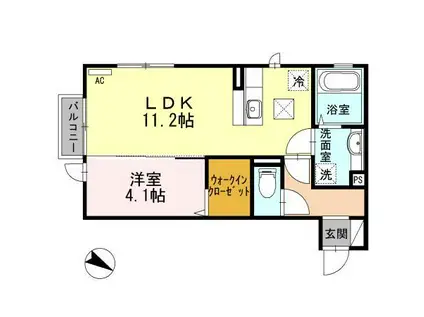 ラ・ヴィオレテラ(1LDK/1階)の間取り写真