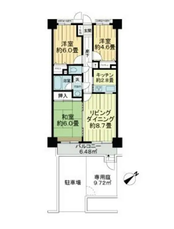 ライオンズヒルズ松戸 1階階 間取り