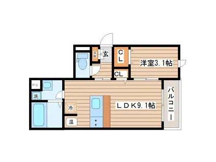 アーバンコートII(1LDK/1階)の間取り写真