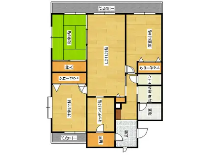 レジデンスNAKAMURA(2LDK/3階)の間取り写真