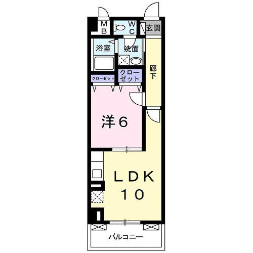 リバーパーク(1LDK/3階)の間取り写真