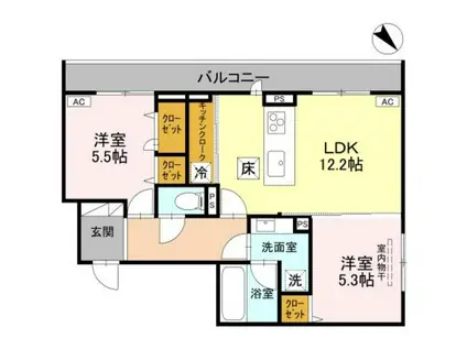 フィラーレ(2LDK/1階)の間取り写真