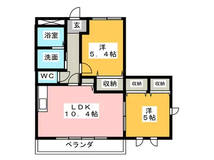 リベルタ・クオーレ利平治(2LDK/2階)の間取り写真
