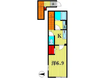 MIJAS亀有ESTE(1K/2階)の間取り写真